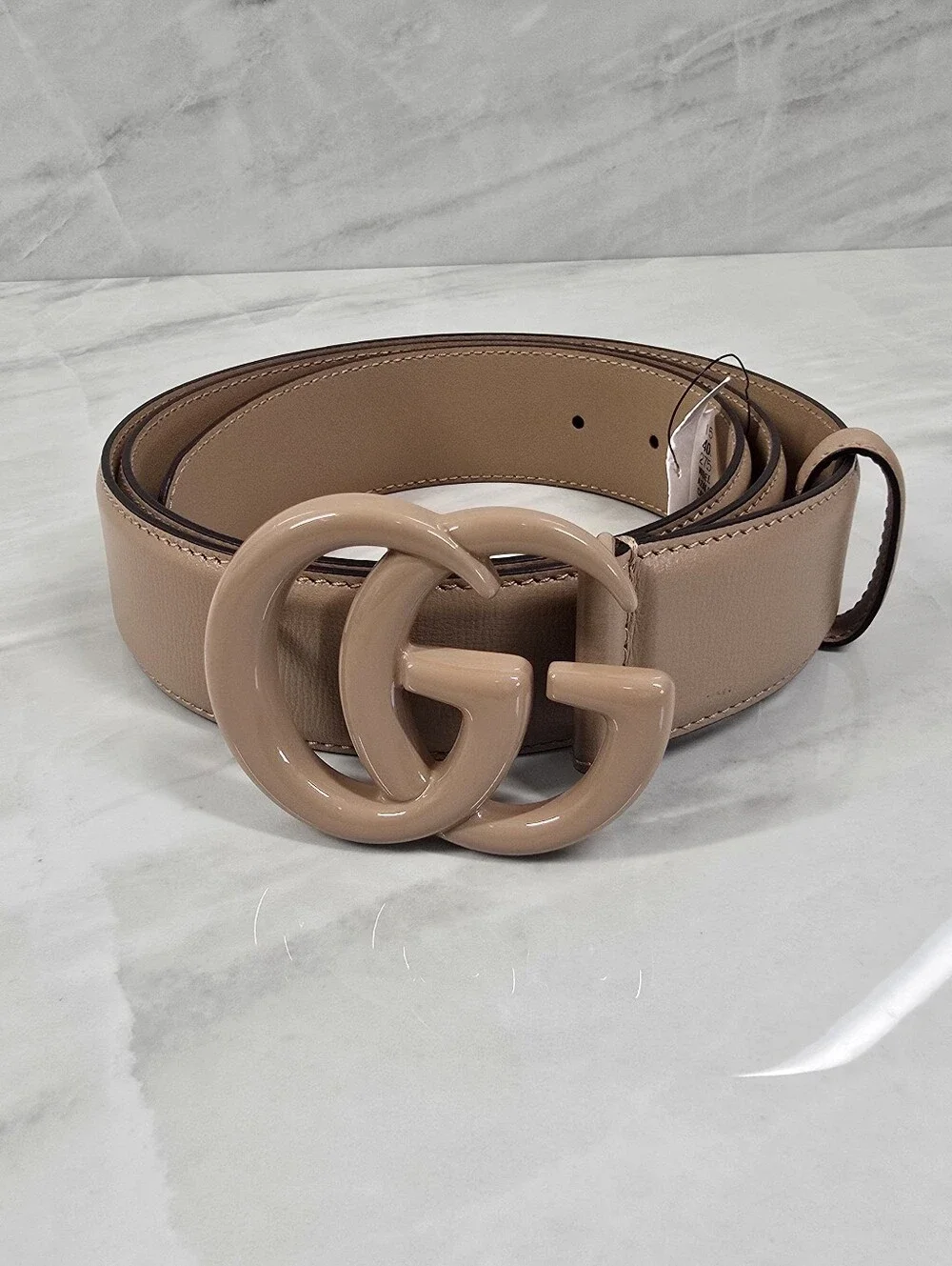 Gucci | Accessories | Gucci Nude Beige Gg Buckle Leather 